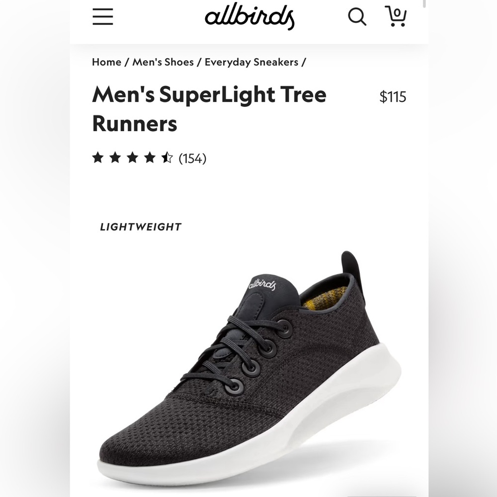 allbirds Men’s SuperLight Tree Runners